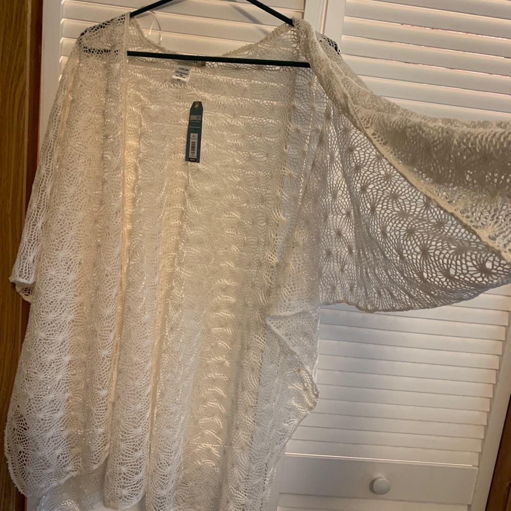 White Woven BoHo Shawl